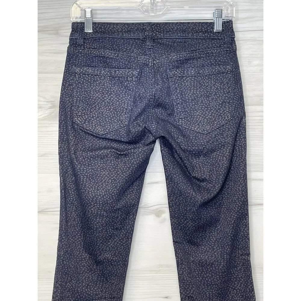 Ann Taylor Loft Jeans Womens 24 00 Blue Modern Skinny Animal Print Stretch Pants